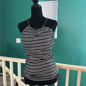 A. Byer Black and White Patterned Camisole - Size M